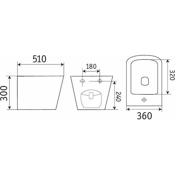 Биде подвесное CeramaLux 5370MLG, зеленый матовый - 3 Биде подвесное CeramaLux 5370MLG, зеленый матовый фото 3