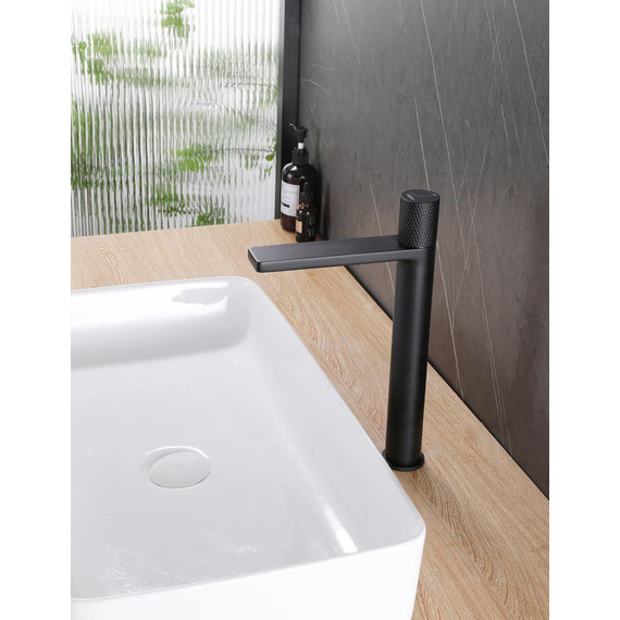 Смеситель для раковины высокий Abber Rund AF8711B, черный матовый, Цвет производителя: чёрный - 2 Смеситель для раковины высокий Abber Rund AF8711B, черный матовый, Цвет производителя: чёрный фото 2