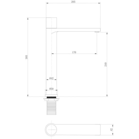 Смеситель для раковины высокий Abber Rund AF8711B, черный матовый, Цвет производителя: чёрный - 3 Смеситель для раковины высокий Abber Rund AF8711B, черный матовый, Цвет производителя: чёрный фото 3
