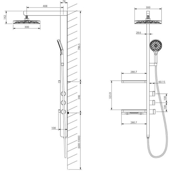 Душевая стойка Vincea Inspire VSFS-3I11W, белый фото 7