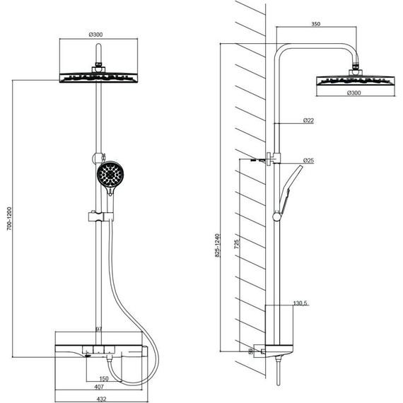 Душевая стойка с термостатом Vincea Inspire VSFS-3I12TGM, вороненая сталь - 7 Душевая стойка с термостатом Vincea Inspire VSFS-3I12TGM, вороненая сталь фото 7