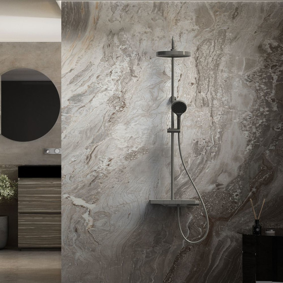 Душевая стойка с термостатом Vincea Inspire VSFS-3I12TGM, вороненая сталь - 3 Душевая стойка с термостатом Vincea Inspire VSFS-3I12TGM, вороненая сталь фото 3