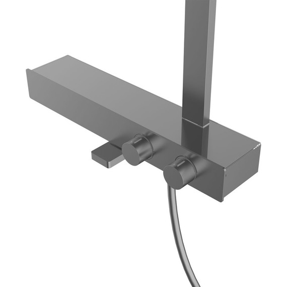 Душевая стойка с термостатом Vincea Inspire VSFS-3I13TGM, вороненая сталь фото 3