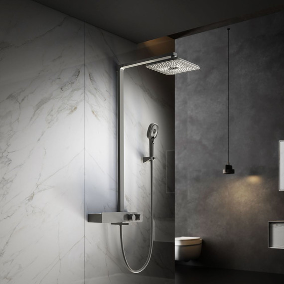 Душевая стойка с термостатом Vincea Inspire VSFS-3I13TGM, вороненая сталь фото 2