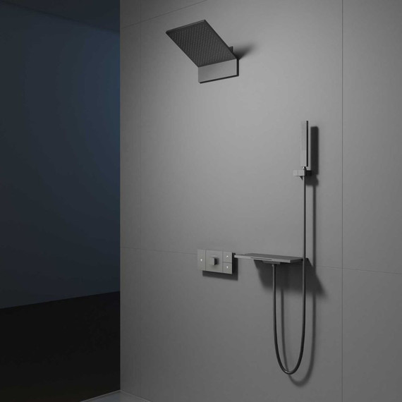 Душевая система для ванны с термостатом Vincea Futura VSFW-2F11TGM, вороненая сталь - 2 Душевая система для ванны с термостатом Vincea Futura VSFW-2F11TGM, вороненая сталь фото 2