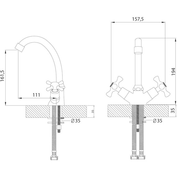 Смеситель для раковины Rossinka H02-62 фото 2