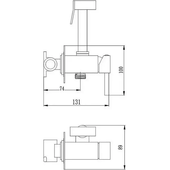 Набор для гигиенического душа Haiba HB5512-7, чёрный матовый - 3 Набор для гигиенического душа Haiba HB5512-7, чёрный матовый фото 3