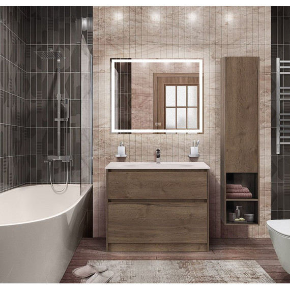 Тумба напольная с раковиной BelBagno KRAFT-1000-2C-PIA-RT 100 см, Rovere Tabacco (раковина BB1010/465-LV-VTR-BL) - 2 Тумба напольная с раковиной BelBagno KRAFT-1000-2C-PIA-RT 100 см, Rovere Tabacco (раковина BB1010/465-LV-VTR-BL) фото 2