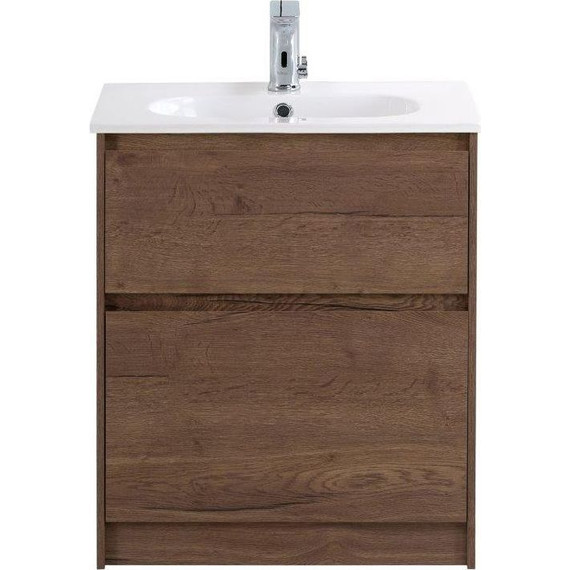 Тумба напольная с раковиной BelBagno KRAFT-600-2C-PIA-RT 60 см, Rovere Tabacco (раковина BB600ETL) фото 