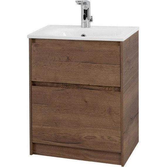 Тумба напольная с раковиной BelBagno KRAFT-600-2C-PIA-RT 60 см, Rovere Tabacco (раковина BB1923-600) фото 2