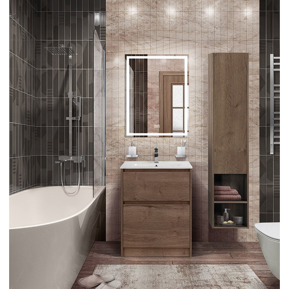 Тумба напольная с раковиной BelBagno KRAFT-600-2C-PIA-RT 60 см, Rovere Tabacco (раковина BB600ETL) фото 3