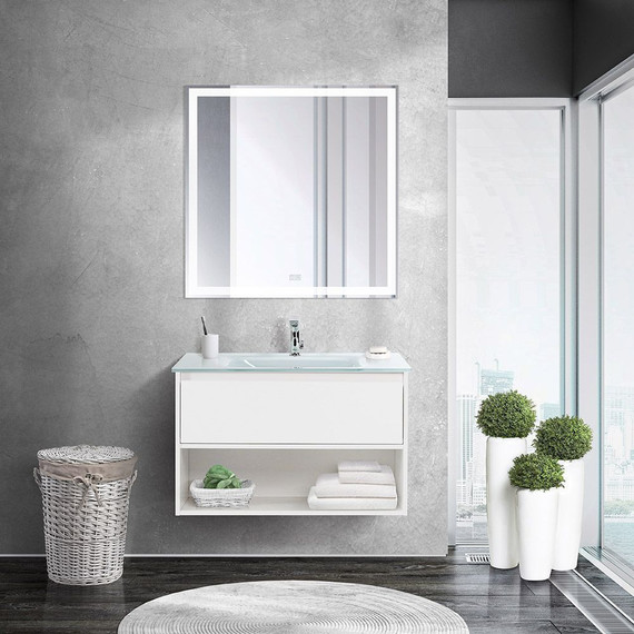 Тумба подвесная с раковиной BelBagno KRAFT-800-1C-SO-BO 80 см, Bianco Opaco фото 7