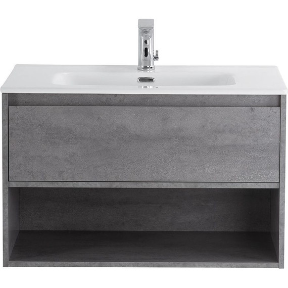Тумба подвесная с раковиной BelBagno KRAFT-800-1C-SO-CG 80 см, Cemento Grigio фото 6