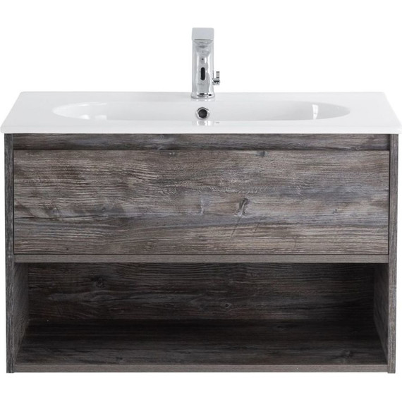 Тумба подвесная с раковиной BelBagno KRAFT-800-1C-SO-PP 80 см, Pino Pasadena фото 