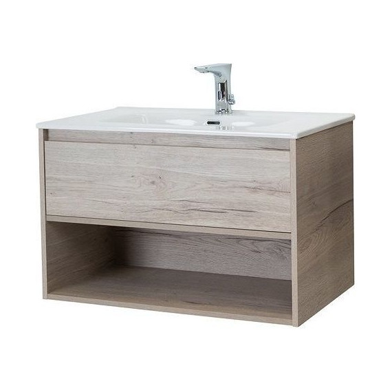 Тумба подвесная с раковиной BelBagno KRAFT-800-1C-SO-RGB 80 см, Rovere Galifax Bianco фото 3