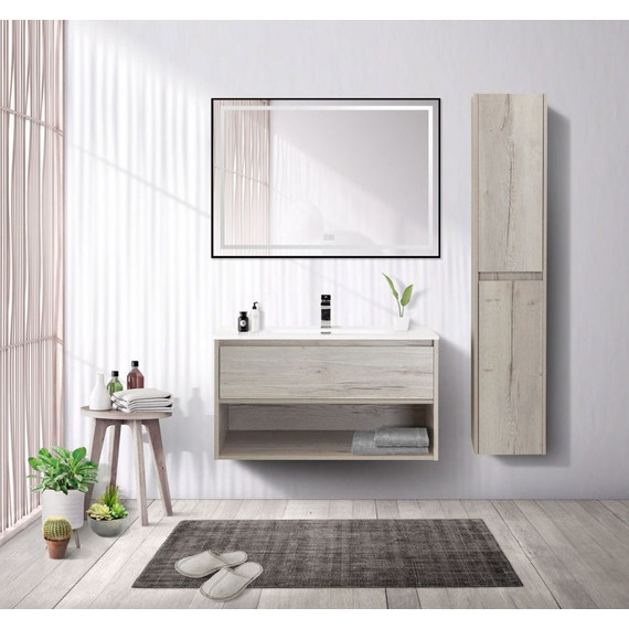 Тумба подвесная с раковиной BelBagno KRAFT-800-1C-SO-RGB 80 см, Rovere Galifax Bianco фото 2