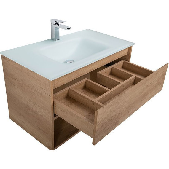 Тумба подвесная с раковиной BelBagno KRAFT-800-1C-SO-RNN 80 см, Rovere Nebrasca Nature фото 10