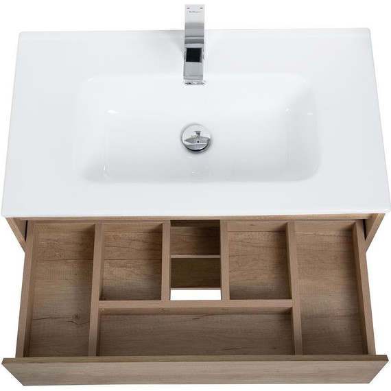 Тумба подвесная с раковиной BelBagno KRAFT-800-1C-SO-RNN 80 см, Rovere Nebrasca Nature фото 12