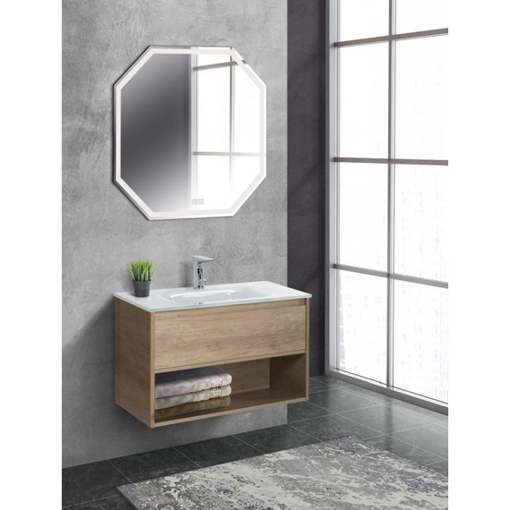 Тумба подвесная с раковиной BelBagno KRAFT-800-1C-SO-RNN 80 см, Rovere Nebrasca Nature фото 3