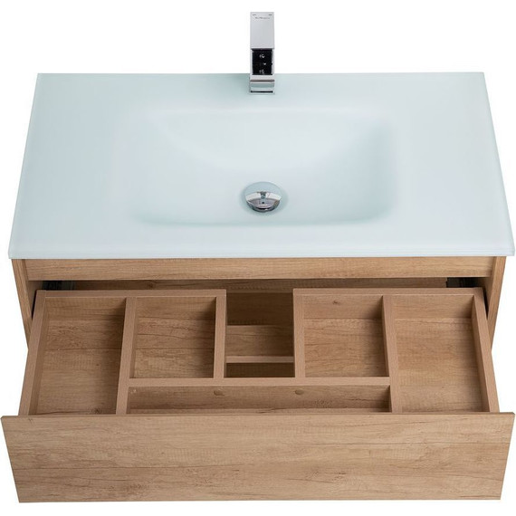 Тумба подвесная с раковиной BelBagno KRAFT-800-1C-SO-RNN 80 см, Rovere Nebrasca Nature фото 8