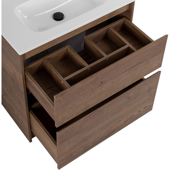 Тумба напольная с раковиной BelBagno KRAFT-800-2C-PIA-RT 80 см, Rovere Tabacco (раковина BB810/465-LV-VTR-BL) фото 3