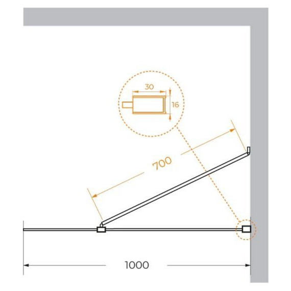 Душевая перегородка Cezares Liberta L-1-TB 100 см (стекло 8 мм), черный/прозрачное фото 5