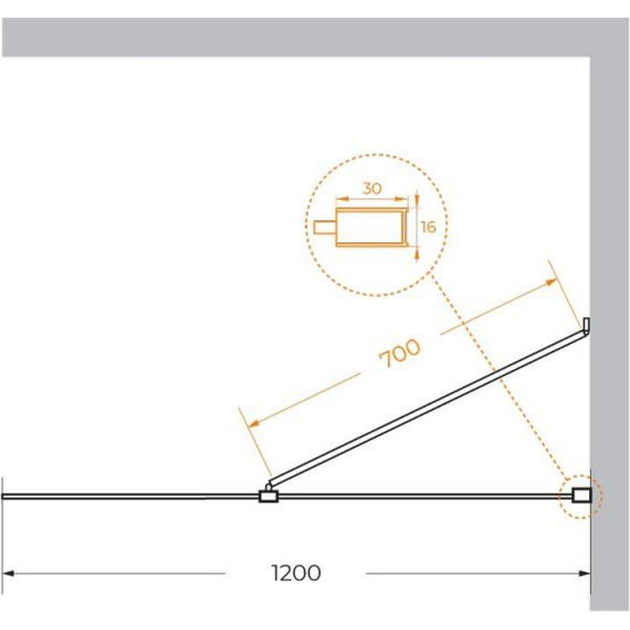 Душевая перегородка Cezares Liberta L-1-TB 120 см (стекло 8 мм), черный/бронза - 4 Душевая перегородка Cezares Liberta L-1-TB 120 см (стекло 8 мм), черный/бронза фото 4