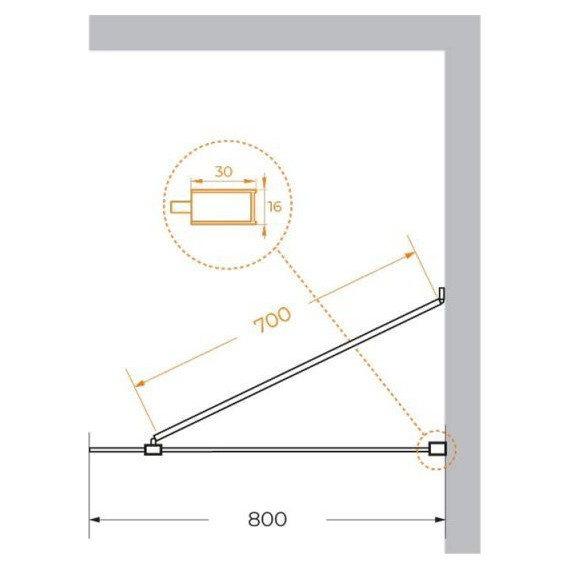 Душевая перегородка Cezares Liberta L-1-TB 80 см (стекло 8 мм), хром/бронза - 5 Душевая перегородка Cezares Liberta L-1-TB 80 см (стекло 8 мм), хром/бронза фото 5