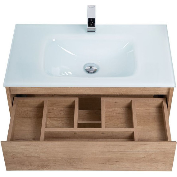 Тумба подвесная с раковиной BelBagno KRAFT-1000-1C-SO-RNN 100 см, Rovere Nebrasca Nature (раковина BB1010/465-LV-VTR-BL) фото 5