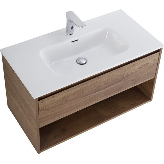 Тумба подвесная с раковиной BelBagno KRAFT-1000-1C-SO-RT 100 см, Rovere Tabacco (раковина BB1000ETL) фото 5