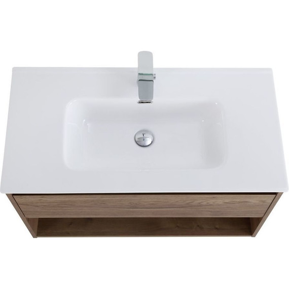 Тумба подвесная с раковиной BelBagno KRAFT-1000-1C-SO-RT 100 см, Rovere Tabacco (раковина BB1000ETL) фото 6