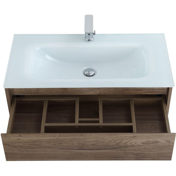 Тумба подвесная с раковиной BelBagno KRAFT-1000-1C-SO-RT 100 см, Rovere Tabacco (раковина BB1010/465-LV-VTR-BL) фото 3