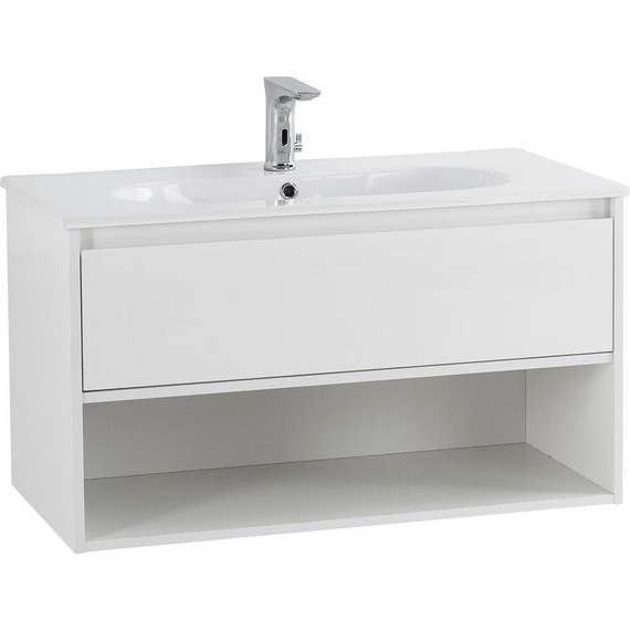 Тумба подвесная с раковиной BelBagno KRAFT-900-1C-SO-BO 90 см, Bianco Opaco (раковина BB900ETL) фото 3