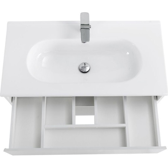 Тумба подвесная с раковиной BelBagno KRAFT-900-1C-SO-BO 90 см, Bianco Opaco (раковина BB900ETL) фото 5