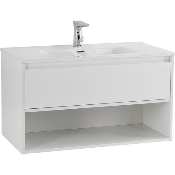 Тумба подвесная с раковиной BelBagno KRAFT-900-1C-SO-BO 90 см, Bianco Opaco (раковина BB900ETL) фото 7