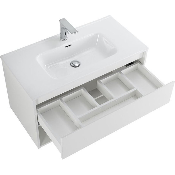 Тумба подвесная с раковиной BelBagno KRAFT-900-1C-SO-BO 90 см, Bianco Opaco (раковина BB900ETL) фото 8