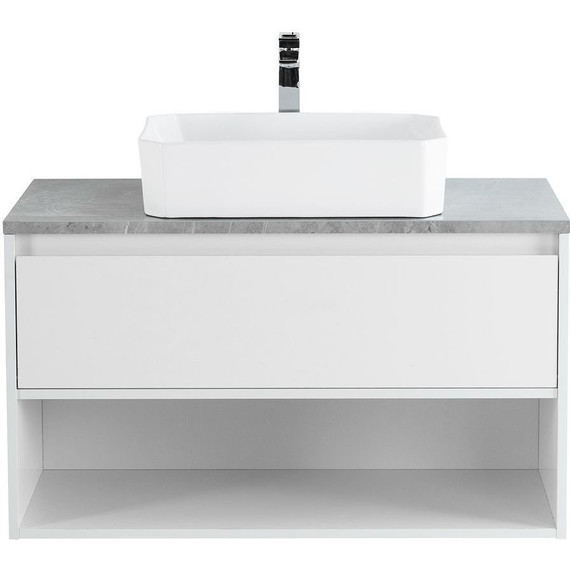 Тумба подвесная со столешницей BelBagno Kraft 90 см KRAFT-900-1C-SO-BO+KEP-80-MGL фото 