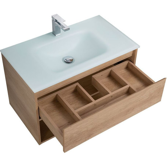 Тумба подвесная с раковиной BelBagno KRAFT-900-1C-SO-RNN 90 см, Rovere Nebrasca Nature (раковина BB910/465-LV-VTR-BL) фото 8