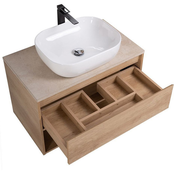 Тумба подвесная со столешницей BelBagno Kraft 90 см KRAFT-900-1C-SO-RNN+KEP-90-MCO фото 3