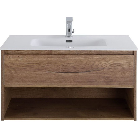 Тумба подвесная с раковиной BelBagno KRAFT-900-1C-SO-RT 90 см, Rovere Tabacco (раковина BB900ETL) фото 10