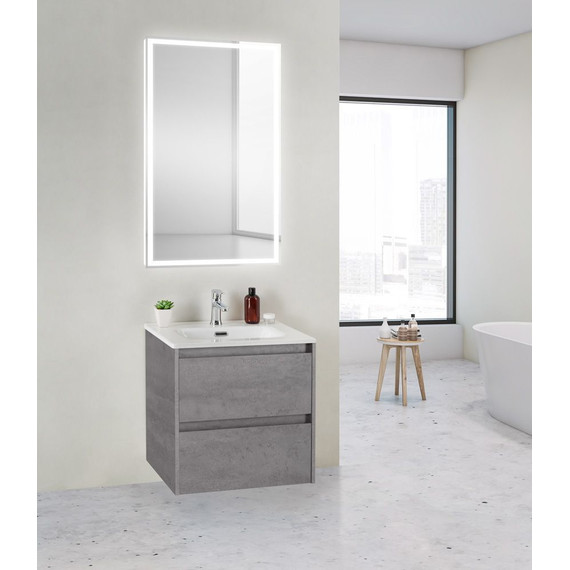 Тумба подвесная с раковиной BelBagno KRAFT 39-500/390-2C-SO-CG 50 см, Cemento Grigio фото 6