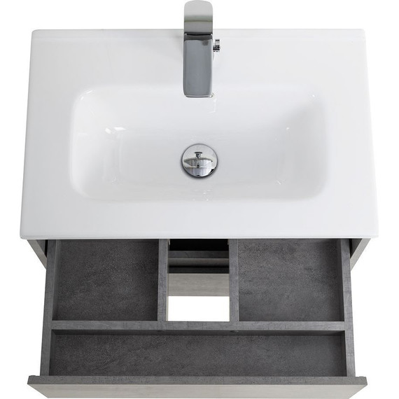 Тумба подвесная с раковиной BelBagno KRAFT 39-500/390-2C-SO-CG 50 см, Cemento Grigio фото 8
