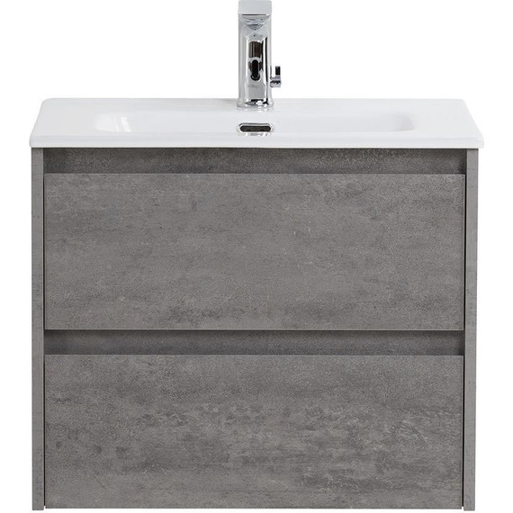 Тумба подвесная с раковиной BelBagno KRAFT 39-600/390-2C-SO-CG 60 см, Cemento Grigio фото 