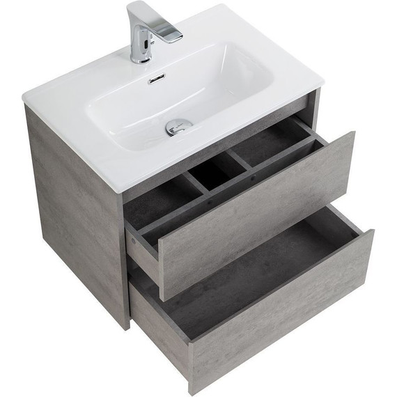 Тумба подвесная с раковиной BelBagno KRAFT 39-600/390-2C-SO-CG 60 см, Cemento Grigio - 6 Тумба подвесная с раковиной BelBagno KRAFT 39-600/390-2C-SO-CG 60 см, Cemento Grigio фото 6