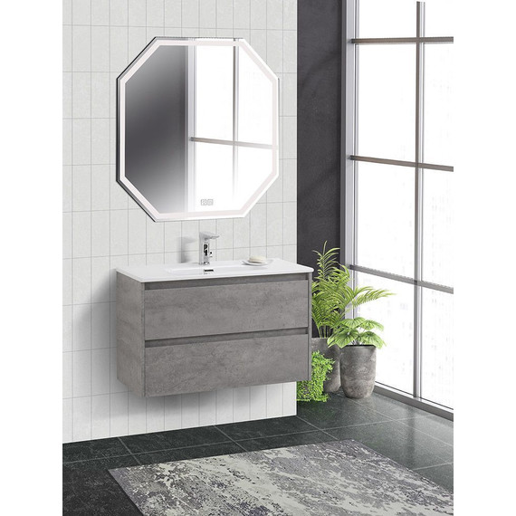 Тумба подвесная с раковиной BelBagno KRAFT 39-800/390-2C-SO-CG 80 см, Cemento Grigio фото 2