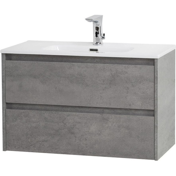 Тумба подвесная с раковиной BelBagno KRAFT 39-800/390-2C-SO-CG 80 см, Cemento Grigio фото 3