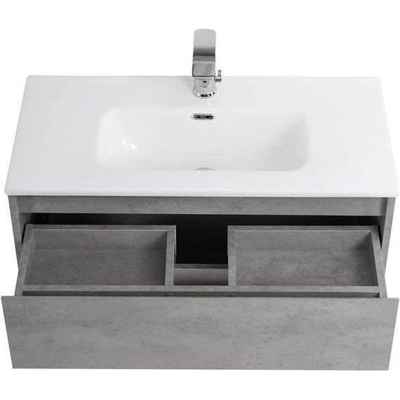 Тумба подвесная с раковиной BelBagno KRAFT 39-800/390-2C-SO-CG 80 см, Cemento Grigio фото 6