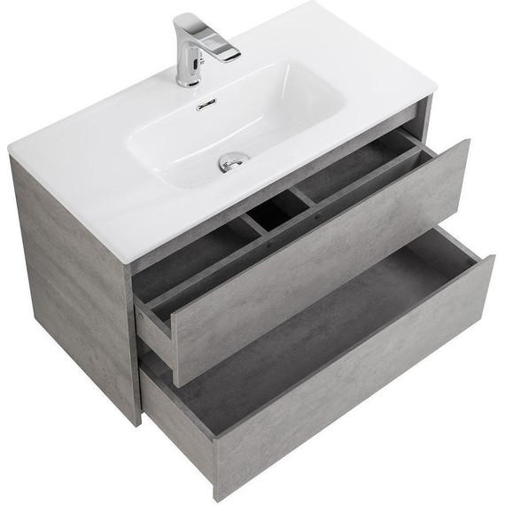 Тумба подвесная с раковиной BelBagno KRAFT 39-800/390-2C-SO-CG 80 см, Cemento Grigio фото 7
