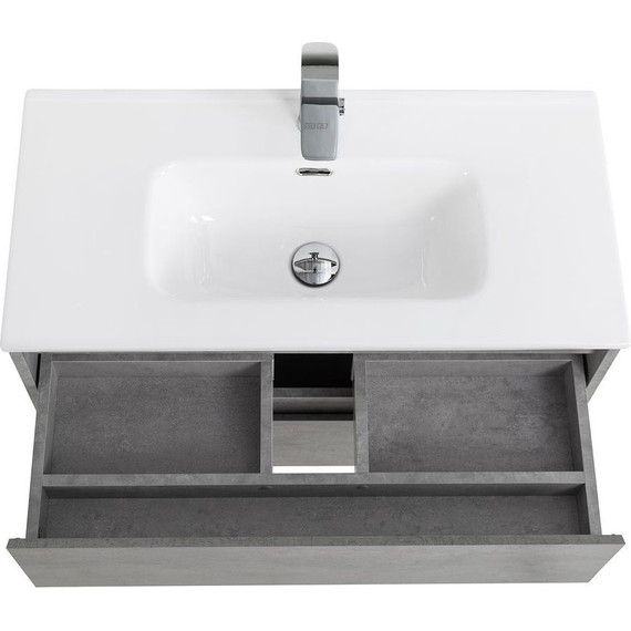Тумба подвесная с раковиной BelBagno KRAFT 39-800/390-2C-SO-CG 80 см, Cemento Grigio фото 9