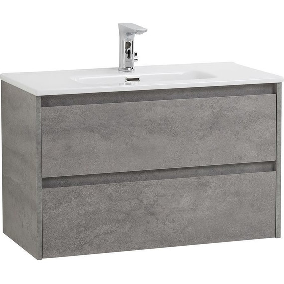 Тумба подвесная с раковиной BelBagno KRAFT 39-800/390-2C-SO-CG 80 см, Cemento Grigio фото 4